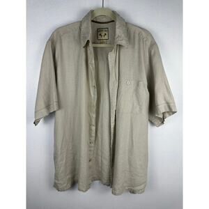 men's button-down shirt featuring a Paradise Coves 100% Linen XL beige
